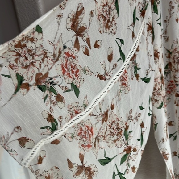 Emory Park Women’s Kimono Floral print Cream Size Large - Picture 4 of 8